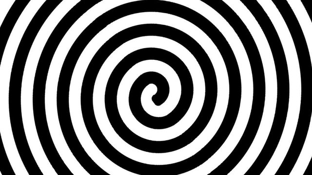 Hypno black and white spiral animation