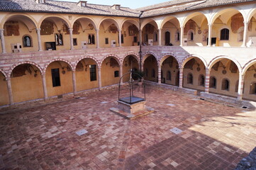 Cloister of the Abbey of San Francesco in Assisi, Italy