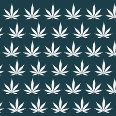 Seamless pattern of weed marijuana stylish background