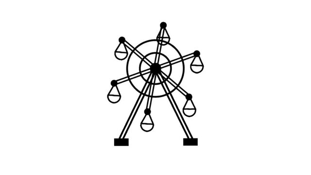 Ferris wheel animation on a white background
