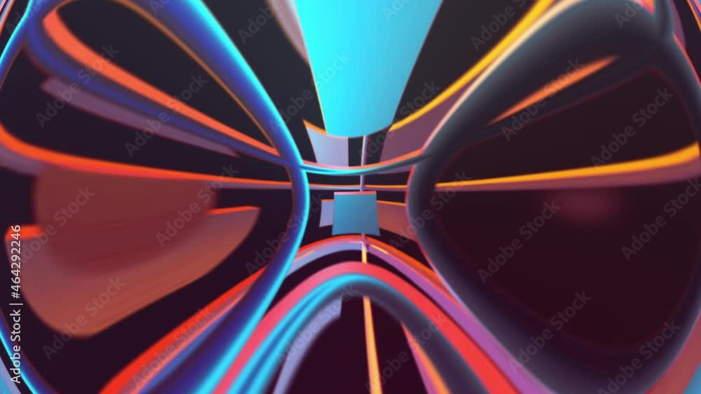 Poster blurry futuristic 3d render textures with changing shapes. cosmic digital gradient of sound and magn