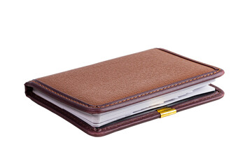 Stylish notebook on white.