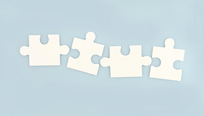 Connecting jigsaw puzzle in hand. Business solutions success and strategy concept