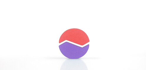 Business connecting piece of multi colored pie chart