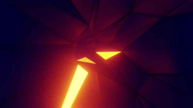 Triangle tunnel fast strobe yellow gold 3d