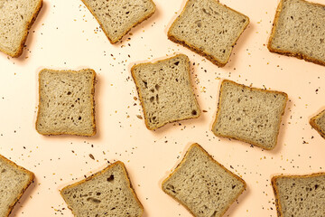 toast wheat bread sliced isolated