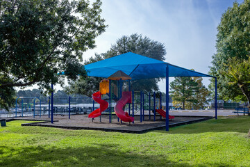 Obraz na płótnie Canvas covered playground in the park