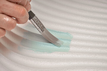 Staining of decorative panels. Painting plastic tiles.