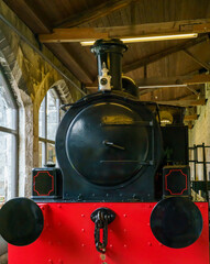 The Kettering Furnaces No. 3, an industrual locomotive engine built for the Kettering Ironstone Railway in 1885 by Black, Hawthorn & Co., Gateshead, on show at Penrhyn Castle Railway Museum, Bangor UK