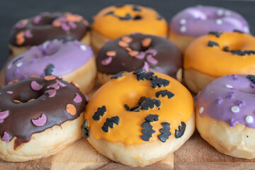 orange, brown and fawn donuts for halloween