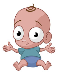Cute Happy Baby Infant Child Cartoon Character