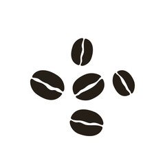 Simple Brown Coffee Beans Icon isolated on White Background. Flat Vector Illustration Design Template Element.