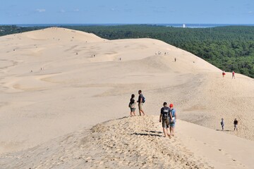 People at the dune du Pilat in Gironde. France