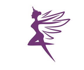 Plakat fairy logo. Fairy icon. beautiful fairy vector design.