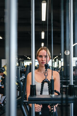 Fitness, sports.fit,Girl doing fitness gym after opening lockdown Wellness, health care, lifestyle, hobby generation z sports recreation concept online fitness apps. workout,training,Fit wellness