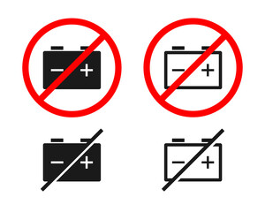 Car battery prohibited. Illustration vector