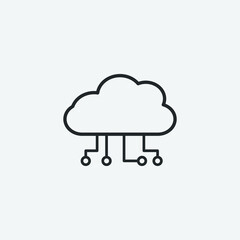 Cloud_computing vector icon illustration sign