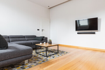 Corner sofa and tv in living room