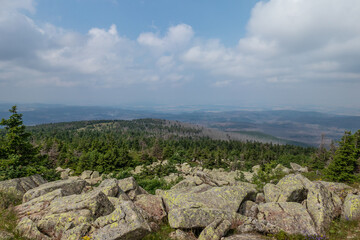 Landscape on mountain Brocken in Harz in Germany.