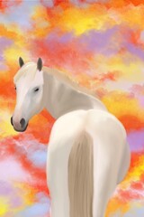 
horse at sunset