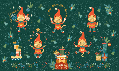 Merry Christmas Cats. Рождественские котики