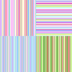 Set of seamless colored patterns. Pretty bright colors. Abstract geometric wallpaper of the surface. Striped backgrounds. Prints for polygraphy, posters, flyers, t-shirts and textiles. Doodle for work