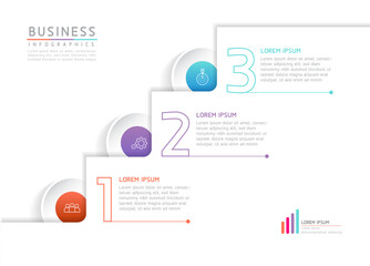 Fototapeta premium Vector illustration, infographics design, template, marketing, information, with 3 options or steps
