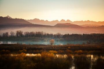 sunrise over the lake