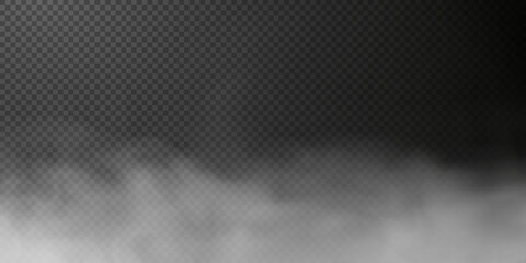 Fototapeta na wymiar White smoke puff isolated on transparent black background. PNG. Steam explosion special effect. Effective texture of steam, fog, smoke png. 