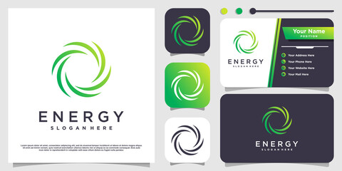 Energy logo design with creative element Premium Vector