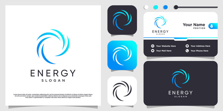 Energy logo design with modern abstract style Premium Vector