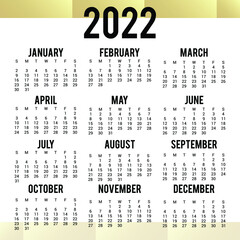 New Year Yearly Calendar 2022 Template