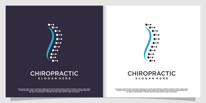 Chiropractic logo design with unique element style Premium Vector part 3