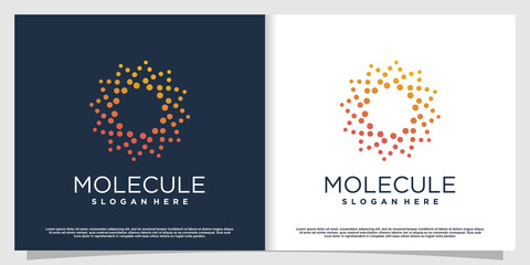 Fototapeta na wymiar Molecule logo design with modern creative concept Premium Vector part 6