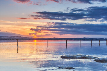 Palisade marking the limits of the bath in the lagoon