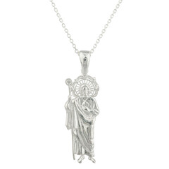 silver necklace isolated on white