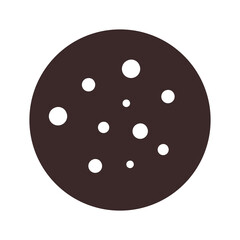Homemade Cookie with chocolate crumb Silhouette. Traditional chocolate chip cookie for logo, print, label, recipe, menu, package, bakery design and decoration