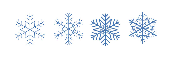 Blue snowflakes set