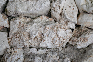 Detail von groben Schotter steinen