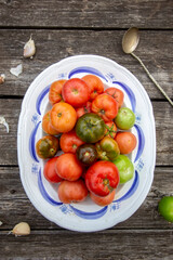 Fototapeta na wymiar colorful tomatoes from the garden