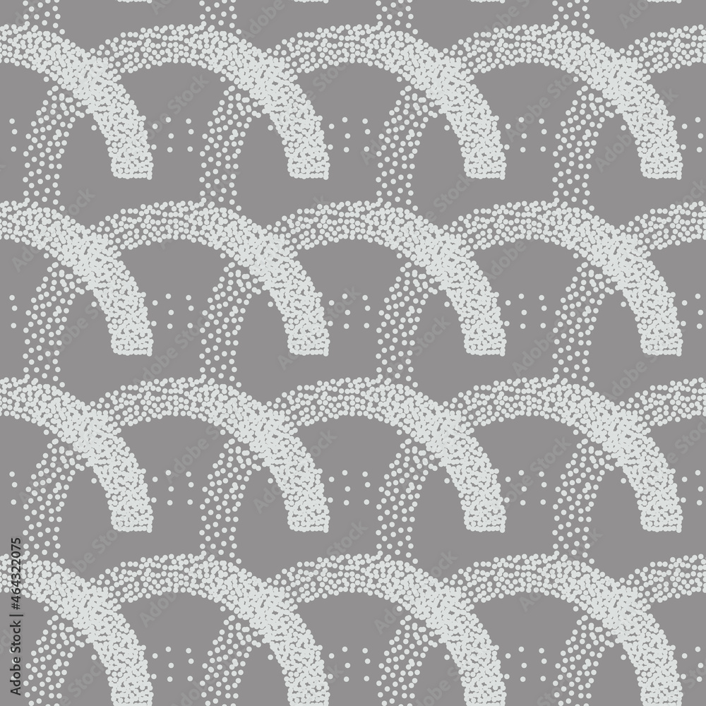 Poster stipple seamless pattern in retro style on grey background. vector stipple texture can be used for f