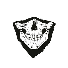 Bandana with a skull, hand drawn vector illustration
