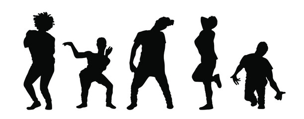 People dance jazz funk or hip hop or street dance silhouette