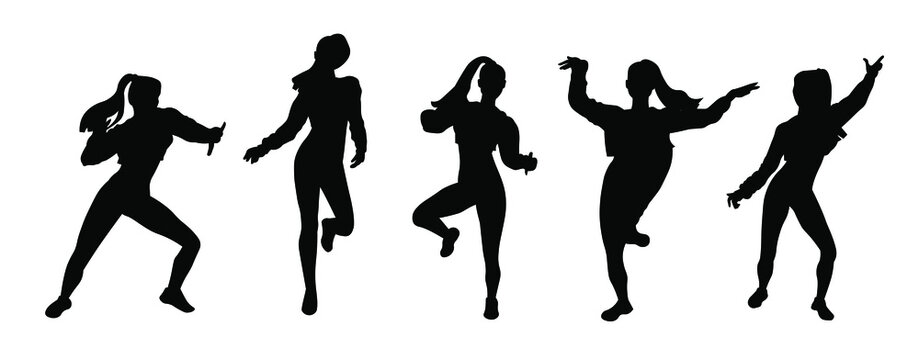 Women Dance Jazz Funk Or Hip Hop Or Street Dance Silhouette