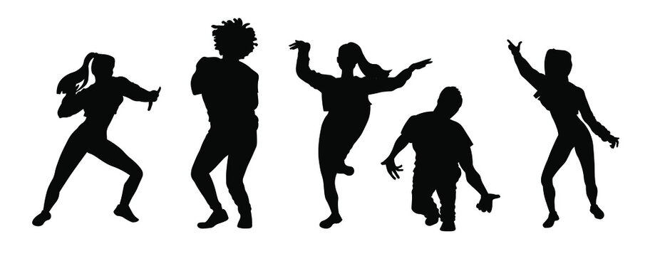 People Dance Jazz Funk Or Hip Hop Or Street Dance Silhouette