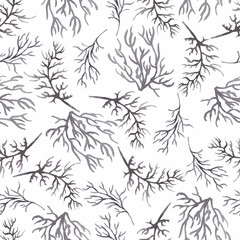 Watercolor hand drawn black branch endless Paper, abstract seamless pattern.