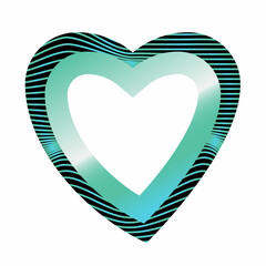 Abstract heart icon made from lines. white background. Illustration vector