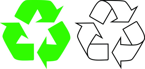 recycle symbol icon. Recycling icon symbol. recycle black vector icons. eco friendly and environmental management symbols