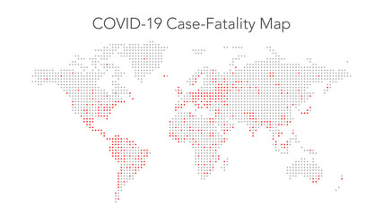 Dotted Infographic Fatality Cases Map of Coronavirus COVID-19