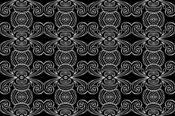 Vintage ethnic pattern, geometric original ornament. Cover design, banner in oriental, asian, indonesian, mexican, aztec styles. Black white template for coloring, presentations.